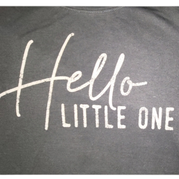 Isabel Maternity Gray Crew Neck Graphic T-Shirt sz Small - Picture 2 of 5